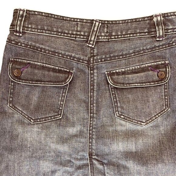 Bica Cheia x Anthropologie Dbl Bttn Front A-Line Denim Mini Skirt Size 4 | EUC - Picture 9 of 12
